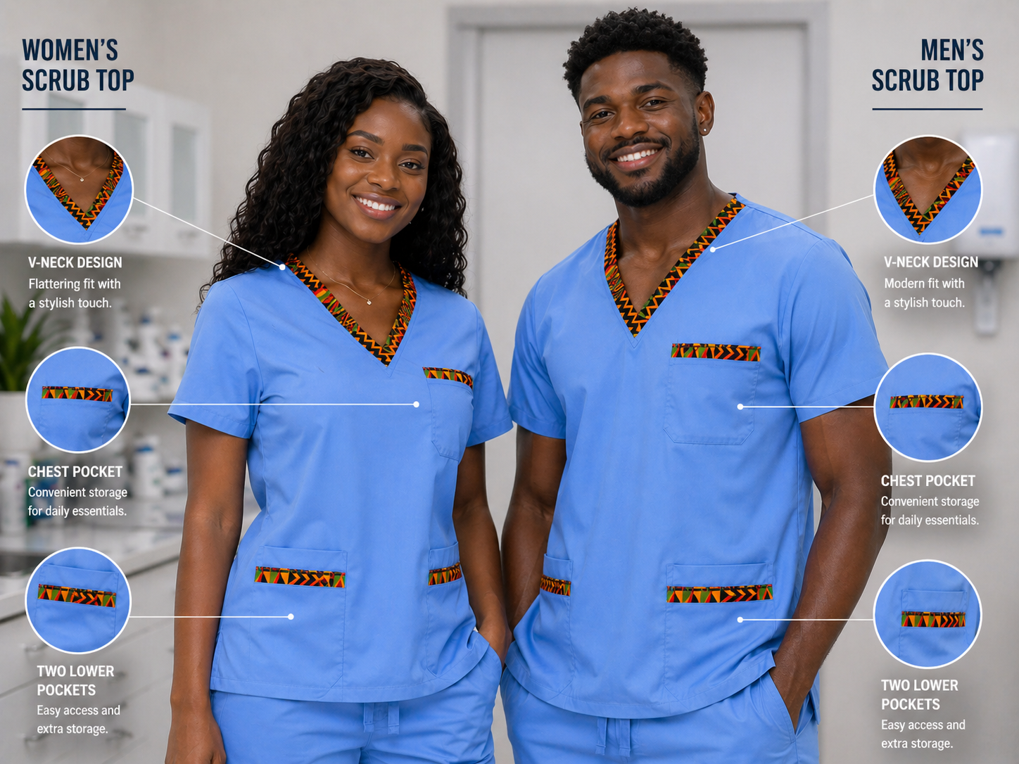 Savannah Twist Trim - Scrub Top