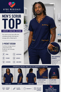 Ankara Flow Trim - Scrub Top